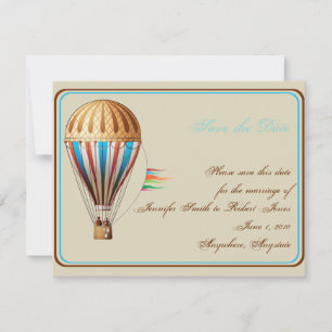Reserve A Data Casamento com Vintage Hot Air Balloon Salve a Data