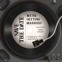 Reserve A Data Casamento com Vintage Vignette Vinyl Record