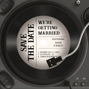 Reserve A Data Casamento com Vintage Vignette Vinyl Record