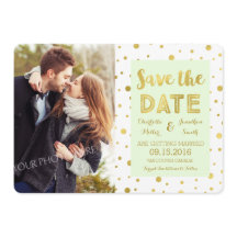 Casamento Confetes Dourados Foto Save the Date