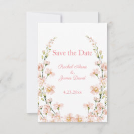 Reserve A Data Casamento Cor Flórida Floral Rosa Esbranquiçada