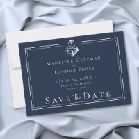 Casamento Costeiro Âncora Náutica Minimalista Azul