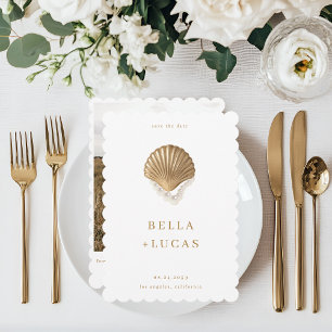 Reserve A Data Casamento Costeiro com Código QR do Código das Pér