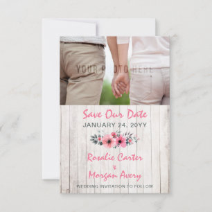 Reserve A Data Casamento Country Floral em Madeira Rústica Salve
