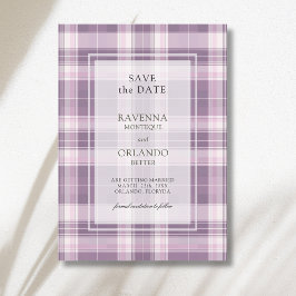 Reserve A Data Casamento Country Xadrez Roxo Ameixa Vintage