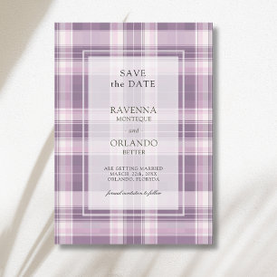Reserve A Data Casamento Country Xadrez Roxo Ameixa Vintage
