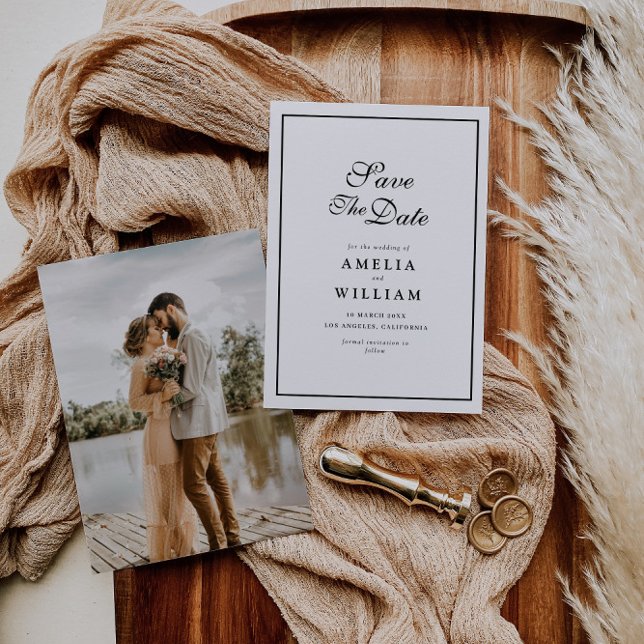 Reserve A Data casamento da caligrafia preta Salvar Data (Criador carregado)