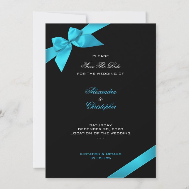 Reserve A Data Casamento Da Fita Turquesa Com A Data 2 (Frente)