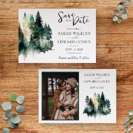 Reserve A Data Casamento da Floresta Rustic Watercolor Salva a Da