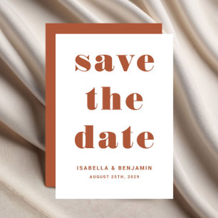 Reserve A Data Casamento da Tipografia Modern Terracotta