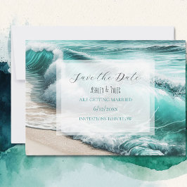Reserve A Data Casamento das Ondas Turquesas Ocean Salva a Data