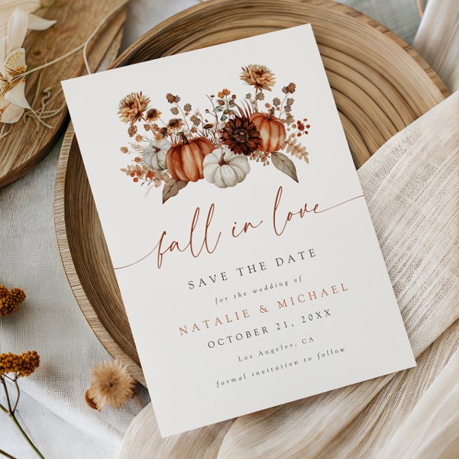 Reserve A Data Casamento de Abóbora Floral Boho Outono (Criador carregado)