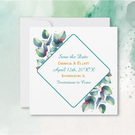 Reserve A Data Casamento de Aquarela Eucalyptus Botânico