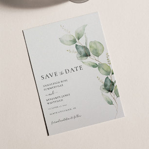 Reserve A Data Casamento de Aquarela Minimalista Eucalyptus