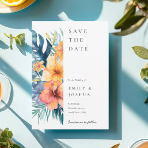 Reserve A Data Casamento de Aquarela Tropical Floral Summer