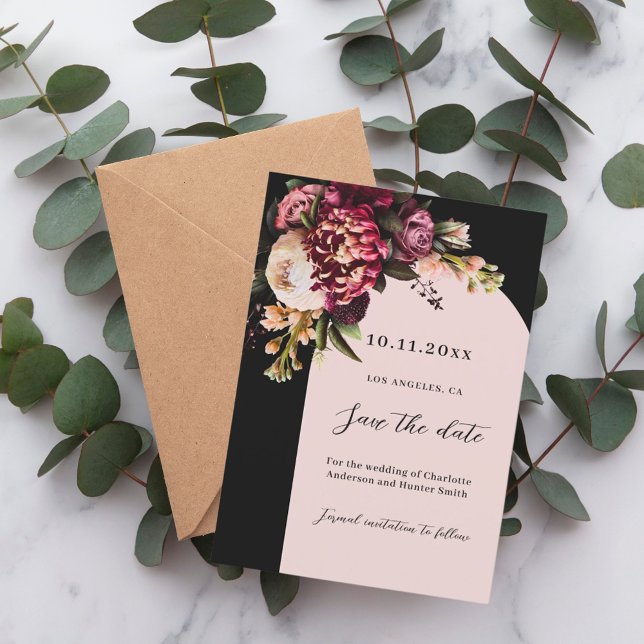 Reserve A Data Casamento de arca rosa-rosa-preto (Criador carregado)