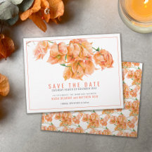Casamento de arte floral de coral laranja bougainv