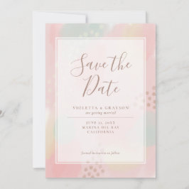Reserve A Data Casamento de Arte Moderna Rosa primavera Pastel