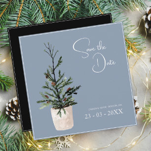 Reserve A Data Casamento de Árvore de Natal Dusty Blue e Black