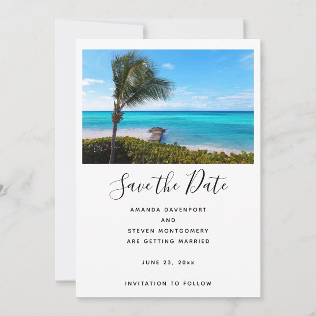 Reserve A Data Casamento de árvore de palmeira tropical linda e a (Frente)