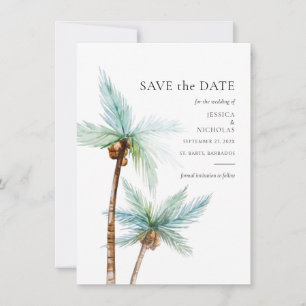 Reserve A Data Casamento de Árvores Tropicais Aquarela