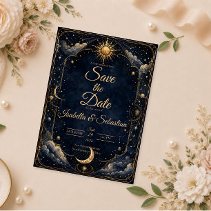 Reserve A Data Casamento de Astrologia Vintage Celestial