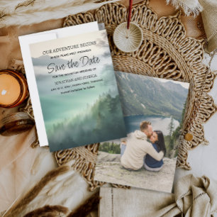 Reserve A Data Casamento de Aventura na Montanha Foto Salvar Data