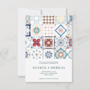 Reserve A Data Casamento de Azulejo espanhol Salvar a Data
