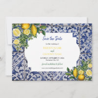 Casamento de Azulejos portugueses com limões medit