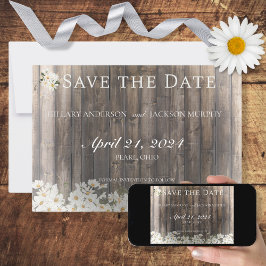 Reserve A Data Casamento de Barnwood e Daisies