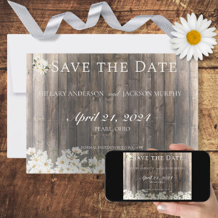 Reserve A Data Casamento de Barnwood e Daisies