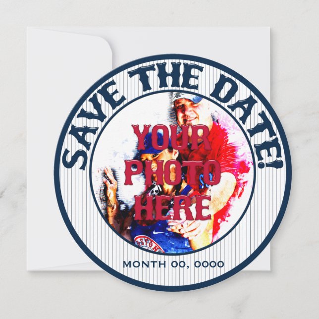 Reserve A Data Casamento de Baseball Save-The-Date-Modelo 02 (Frente)