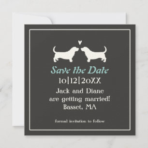 Reserve A Data Casamento de Basset Hounds Salve a Data