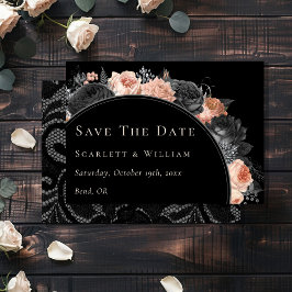 Reserve A Data Casamento de Blush Negro Vintage Gótico