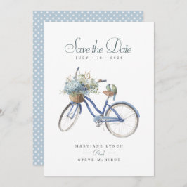 Reserve A Data Casamento de Boêmia Floral Bicicleta Azul