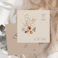 Casamento de Boho Brown com flores e borboletas