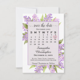 Reserve A Data Casamento de Boho de Lavanda de Lilases e Calendár