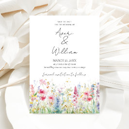 Reserve A Data Casamento de Boho Moderno com Aquarela de Flor de 