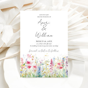 Reserve A Data Casamento de Boho Moderno com Aquarela de Flor de 