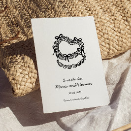 Reserve A Data Casamento de Bolo Desenhado à Mão Salve a Data