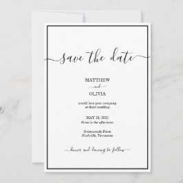 Reserve A Data Casamento de Caligrafia Elegante Moderno