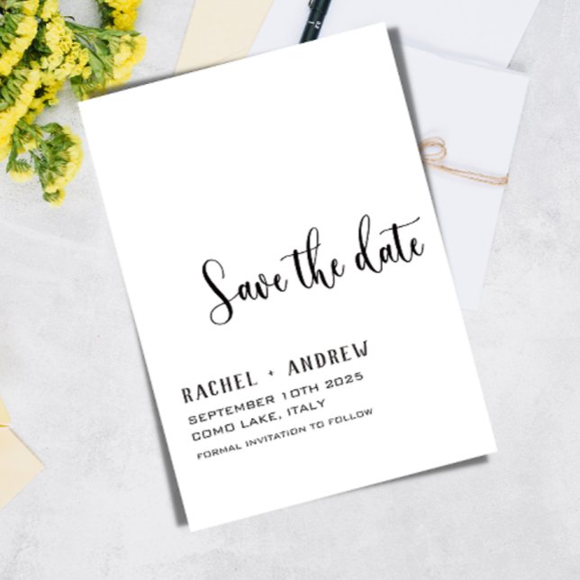 Reserve A Data Casamento de Caligrafia Elegante Salve a data (Elegant Calligraphy Wedding Save the date)