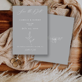 Reserve A Data Casamento de Caligrafia Floral Minimalista Moderna