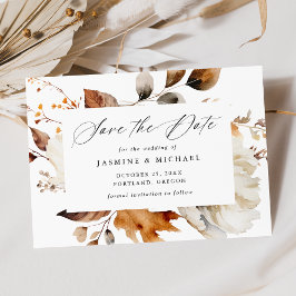 Reserve A Data Casamento de Caligrafia Floral Rustic Autumn