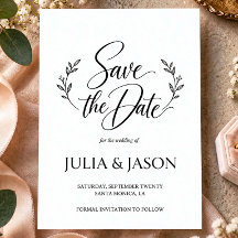 Casamento de Caligrafia Minimalista Moderna Save t