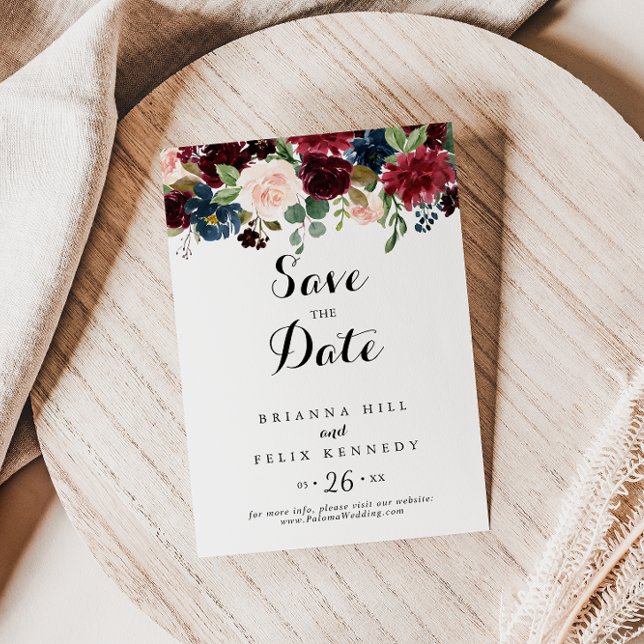 Reserve A Data Casamento de Caligrafia Moderna Rustic Burgundy Au (Criador carregado)