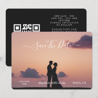 Reserve A Data Casamento de Caligrafia Preto e Branco Clássico e 