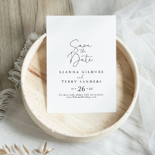 Reserve A Data Casamento de Caligrafia Simples Elegante