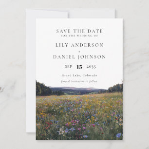 Reserve A Data Casamento de Campo Floral de Flores Silvestres em