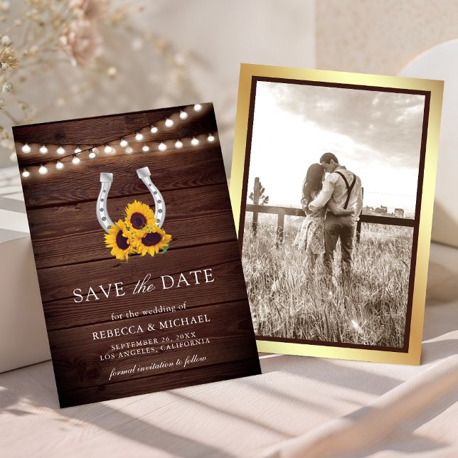 Reserve A Data Casamento de Campo Rústico com Cavalete de Girassó (Criador carregado)